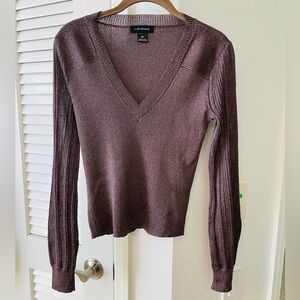 NWOT Club Monaco V-Neck Sweater - Shimmery Purple